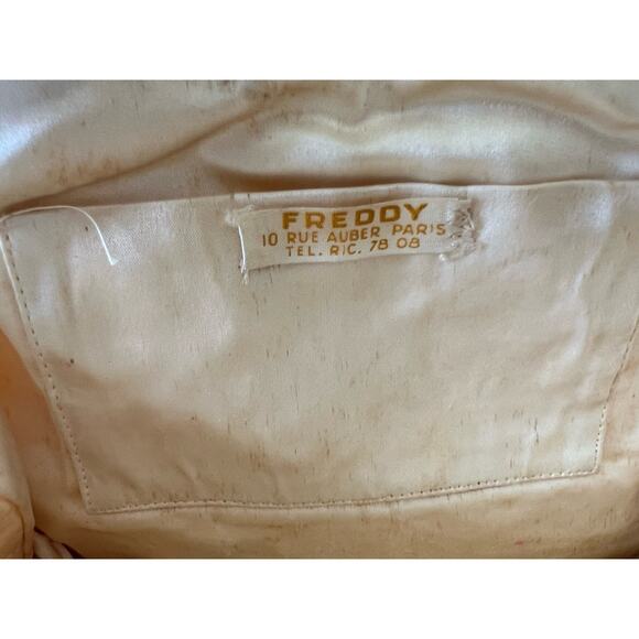 Vintage Freddy Paris Ivory Beaded 50s Designer Handbag Purse Romantic Floral - Picture 11 of 11